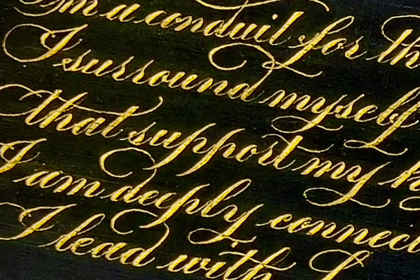 25 Word Hand-Calligraphed Note